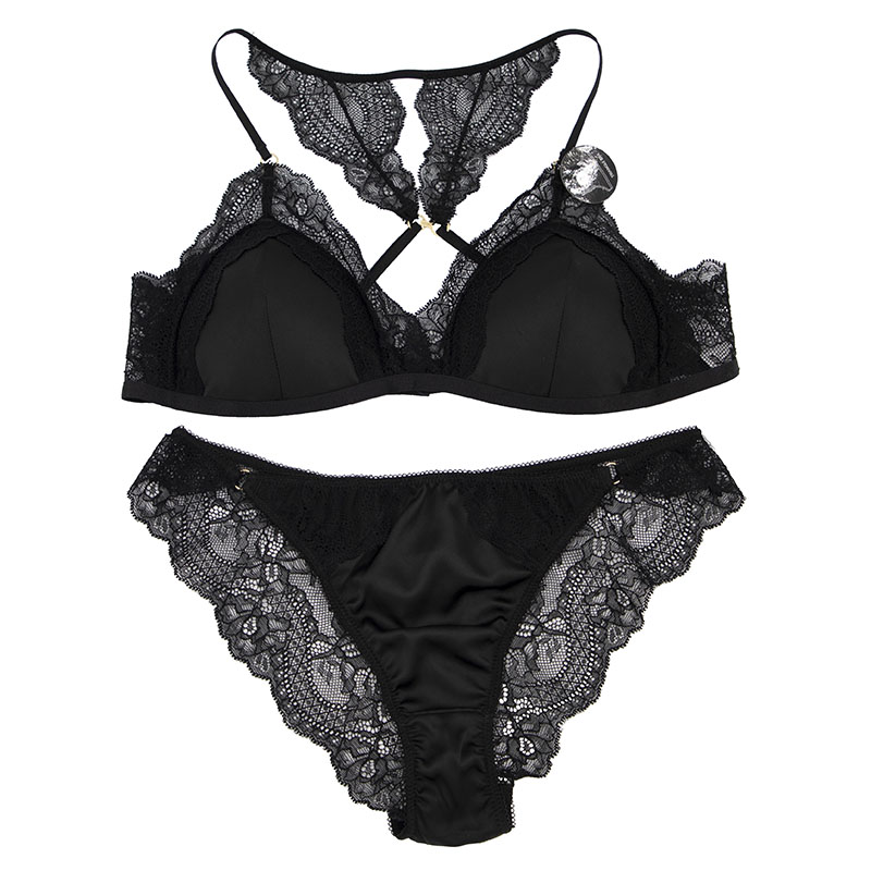 Lace Black Steel Ring T-Back Underpants Women Bra Lingerie Set Underpants  Sexy Underwear for Ladies - China Underwear and Underwear Set price