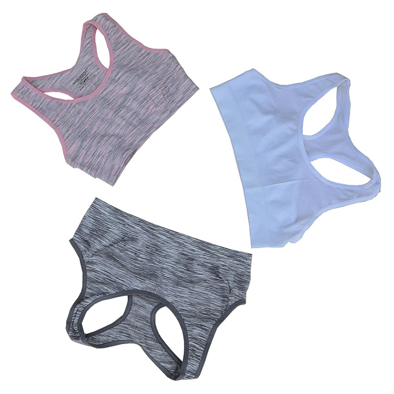 Generic 2 Sets Teenage Bras Set Underwear Sport Bra For Girl 7-14